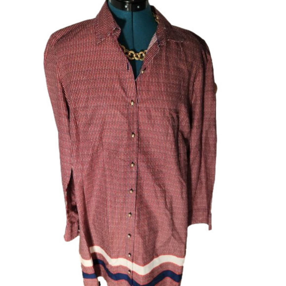 P040. Classic Tommy Hilfiger Long-Sleeved Shirtdress |L